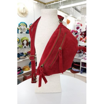 Sac banane: rouge daim