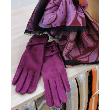 Gants en polyester violine