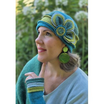 Toque COLIBRI paon,anis