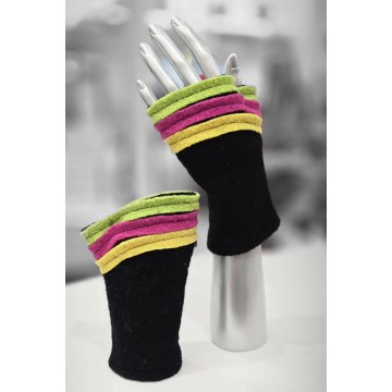 Boréales noir/jaune. Mitaines