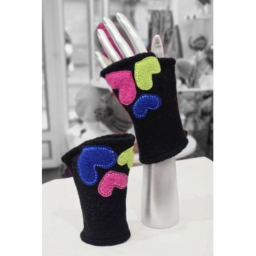 AMOUR noir/saphir. Mitaines