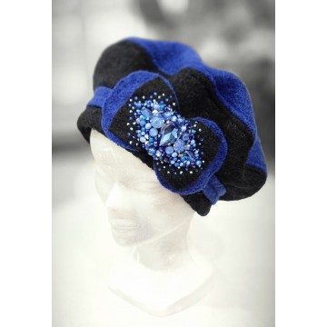 PRÉCIEUX saphir /noir. Béret