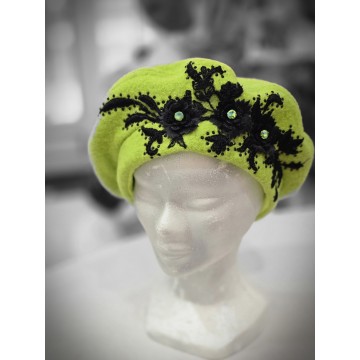 MELODIE anis/noir. Béret
