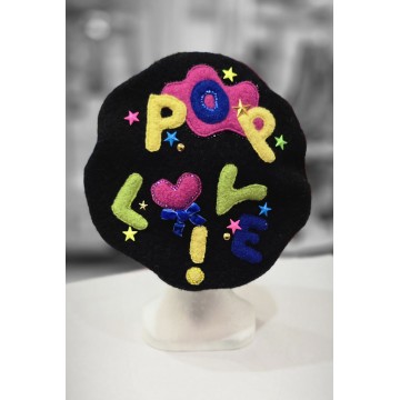 L' ESPIÈGLE noir/saphir. Béret