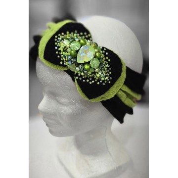 BIJOU  noir/anis. Bandeau