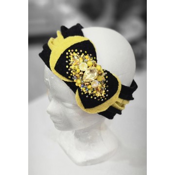 BIJOU noir/citron. Bandeau