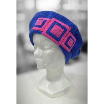 CHARMANT saphir/fushia .béret