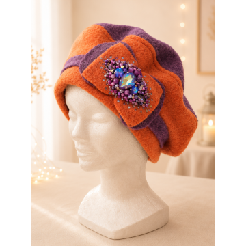 PRECIEUX violet chiné / orange